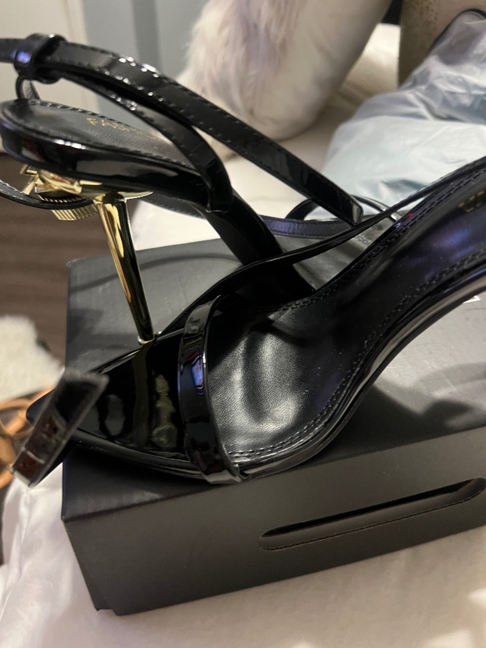 Black strappy with gold lock